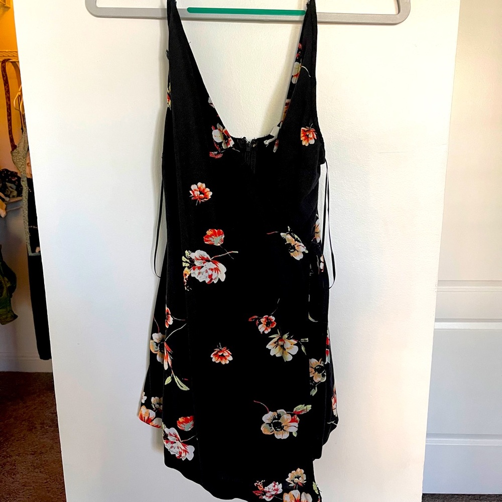 Black floral romper